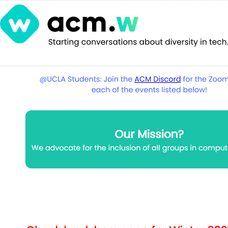 Association for Computing Machinery - Women at UCLA - Women organization in Los Angeles CA