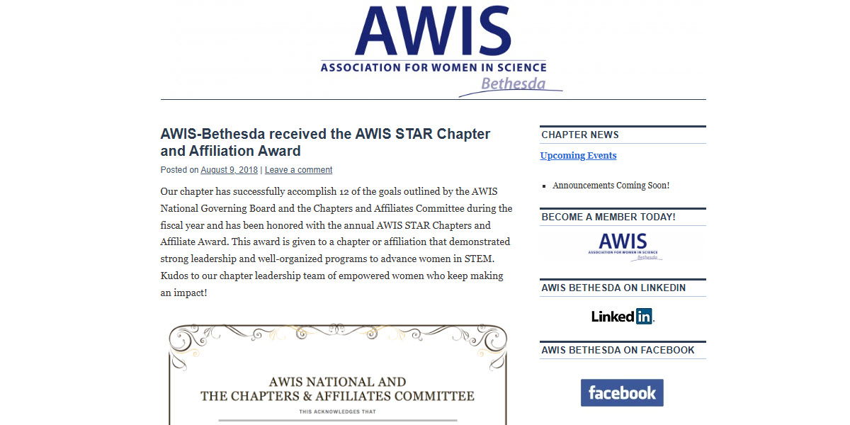 Association for Women in Science Bethesda Chapter