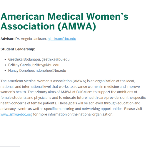 Female Nonprofits Near Me - BU American Medical Women's Association