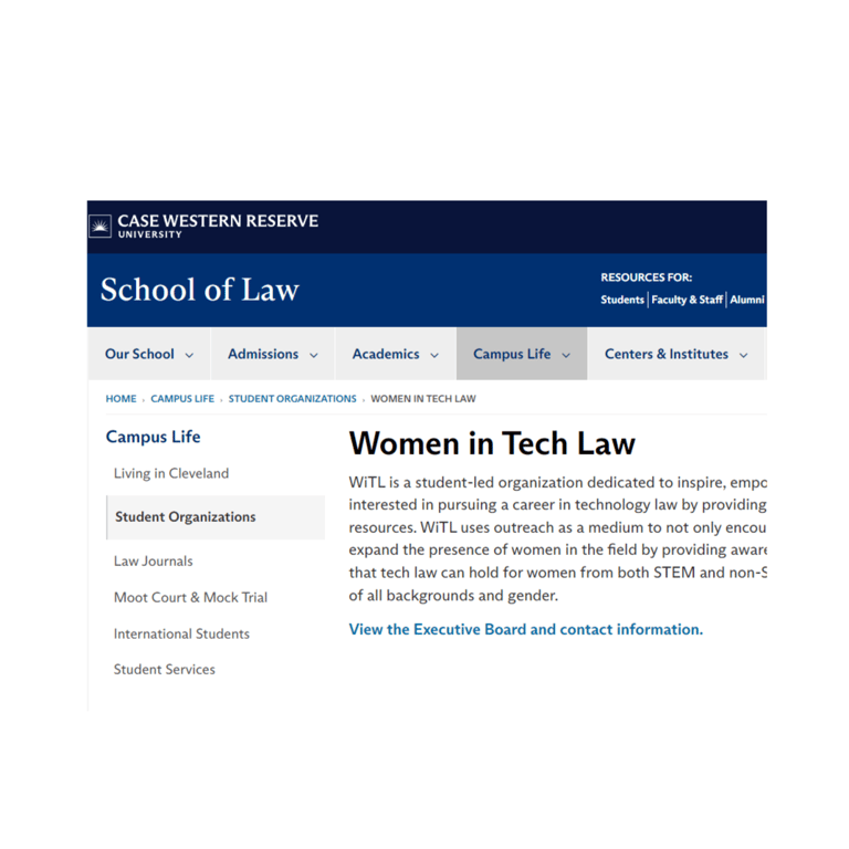 CWRU Women in Tech Law - Women organization in Cleveland OH