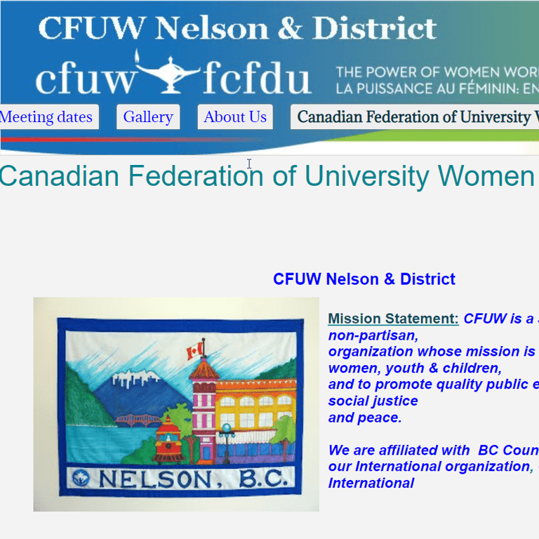 Female Organization Near Me - Canadian Federation of University Women Nelson and District